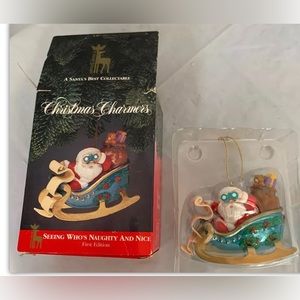 Vintage Ornament Christmas Charmers Seeing Whos Naughty Nice 1st Ed. 1991
